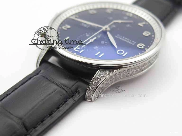 MIROTIME 0415 Portuguese IW3714 Diam ZF V2 1:1 Best Edition Black Dial On Black Leather Strap A79350 (Slim Movement) Lightweight 7245